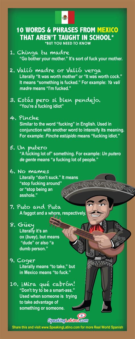 The most common meaning is equivalent to “dumbass”, “idiot”, or “bastard” in English. . Mexican slang insults